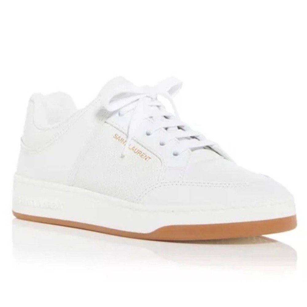 Saint Laurent SL61 Low Top Leather Sneaker White Women's Size‎ 40 NEW - Picture 2 of 16
